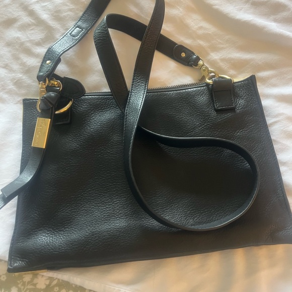 Foley + Corinna Black Crossbody Bag with Gold Accents - Picture 1 of 3